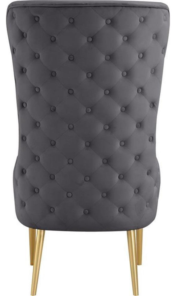 Pemberly Row Modern / Contemporary Grey Finish Velvet Accent Chair