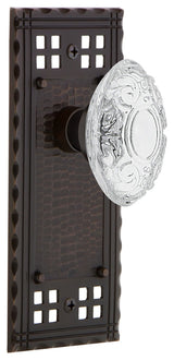 Craftsman Plate Double Dummy Crystal Victorian Knob, Timeless Bronze, CRACVI