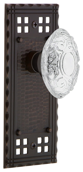 Craftsman Plate Double Dummy Crystal Victorian Knob, Timeless Bronze, CRACVI