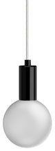 Globe Small 3" Frosted Acrylic Single Pendant - Matte Black Socket