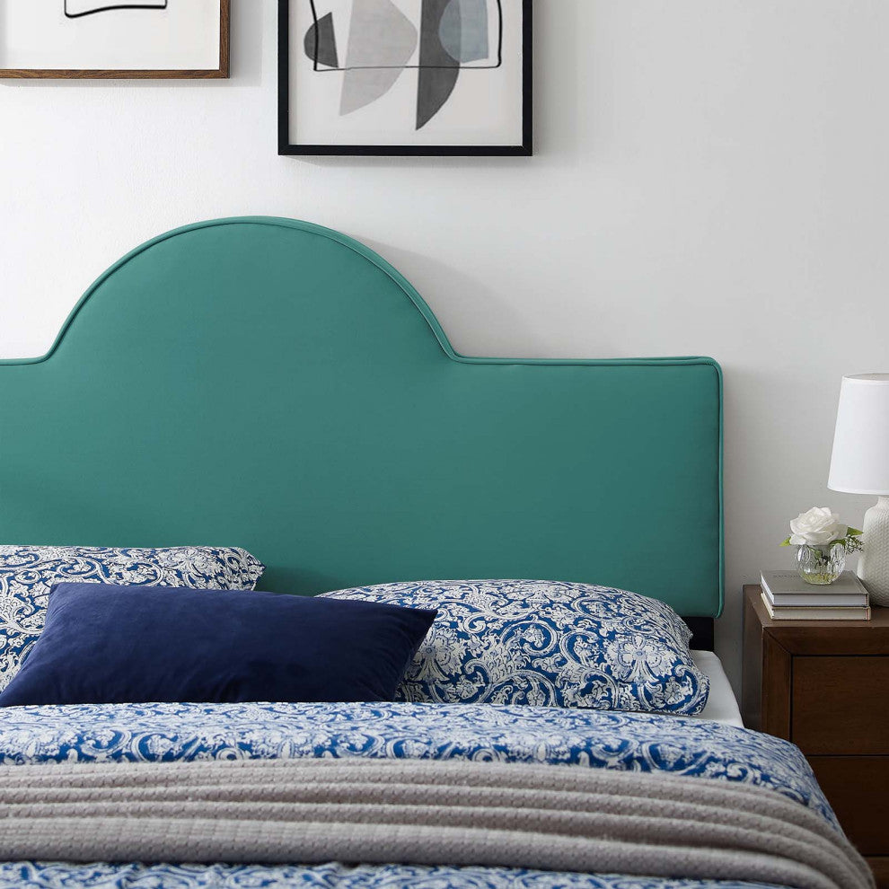 Headboard, King Size, Velvet, Teal Blue, Modern Contemporary, Bedroom Master