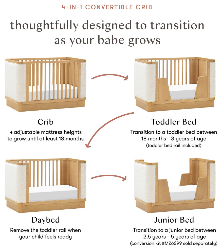 Bondi Boucle 4-in-1 Convertible Crib