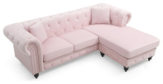 Nola Sofa Chaise, Pink