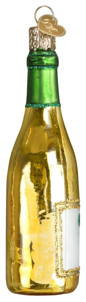 Old World Christmas Glass Blown Ornament White Wine Bottle (#32303)