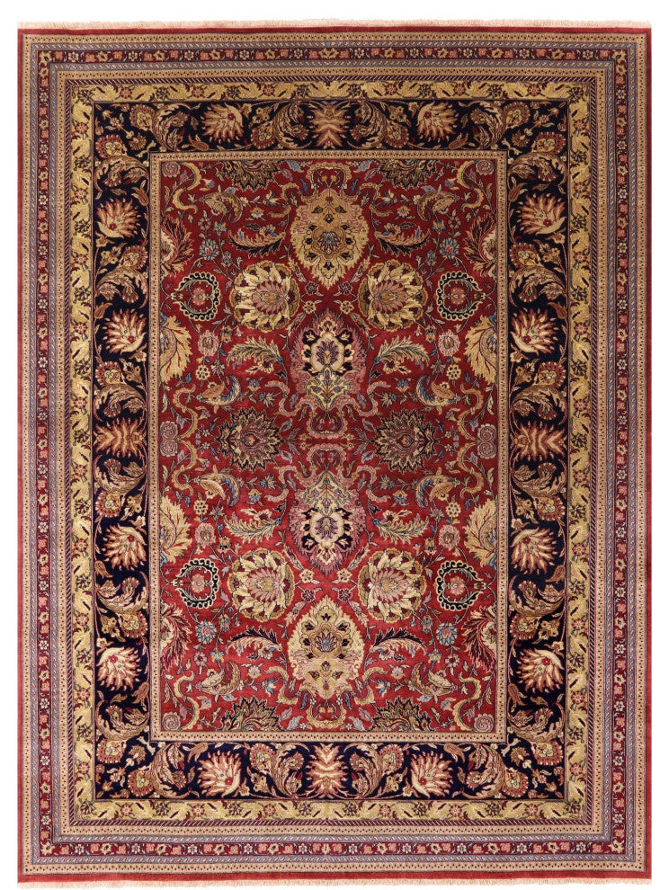 8' 9" X 12' 0" Hand-Knotted Persian Tabriz Wool Rug Q8851