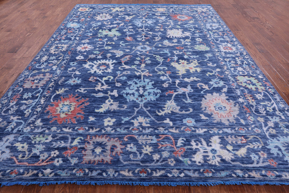 Hand-Knotted Turkish Oushak Wool Rug 9' 4" X 11' 10" - Q13311