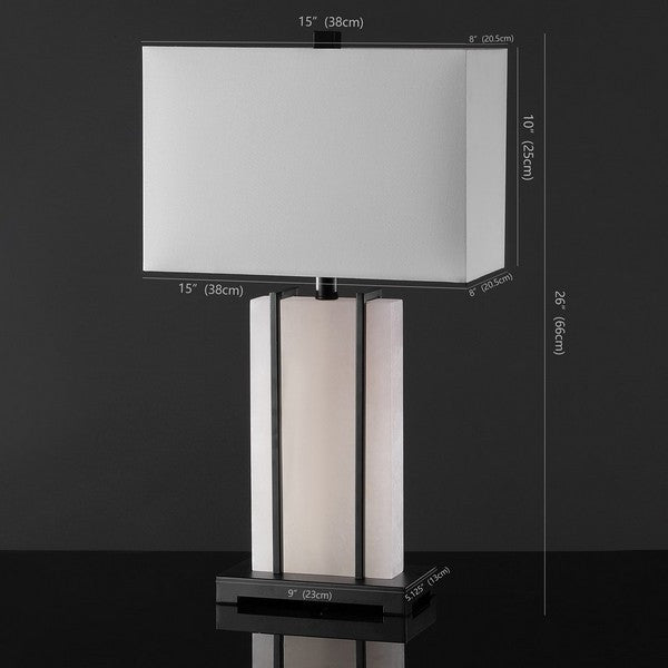 Safavieh Couture Fantasia Alabaster Table Lamp Black / White
