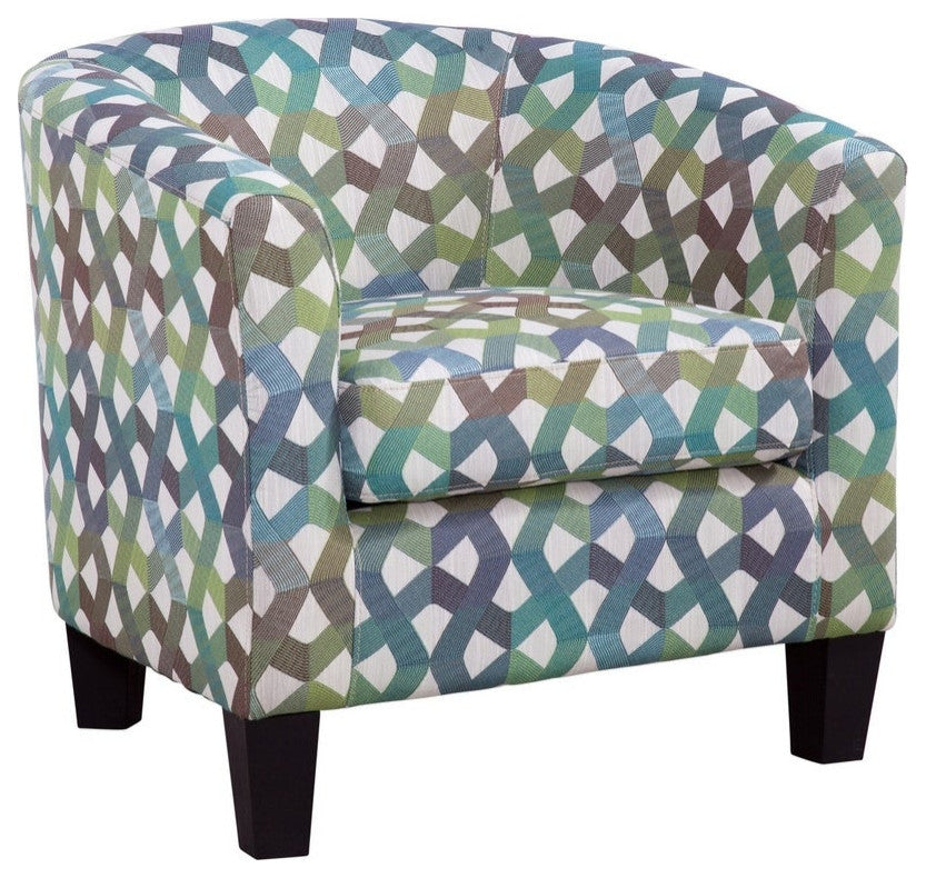 Grafton Home Enzo Upholstered Barrel Chair, Fairyland Greenery