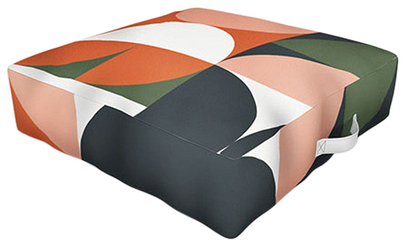 The Old Art Studio Mid Century Geometric 15 Outdoor Floor Cushion