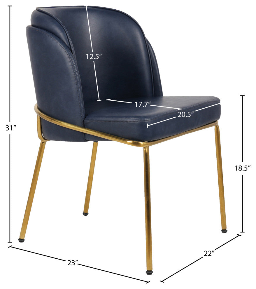 Jagger Upholstered Dining Chair, Navy, Set of 2