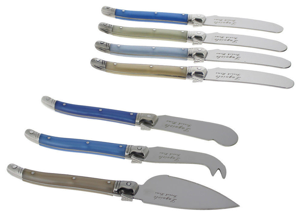 7 Piece Laguiole Cream And Blue Cheese Knife And Spreader Set