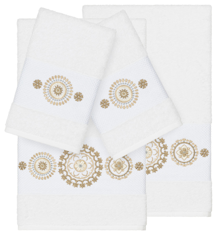 Isabelle 4 Piece Embellished Towel Set