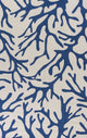 HomeRoots 5' x 7' Ivory or Blue Coral Indoor Area Rug