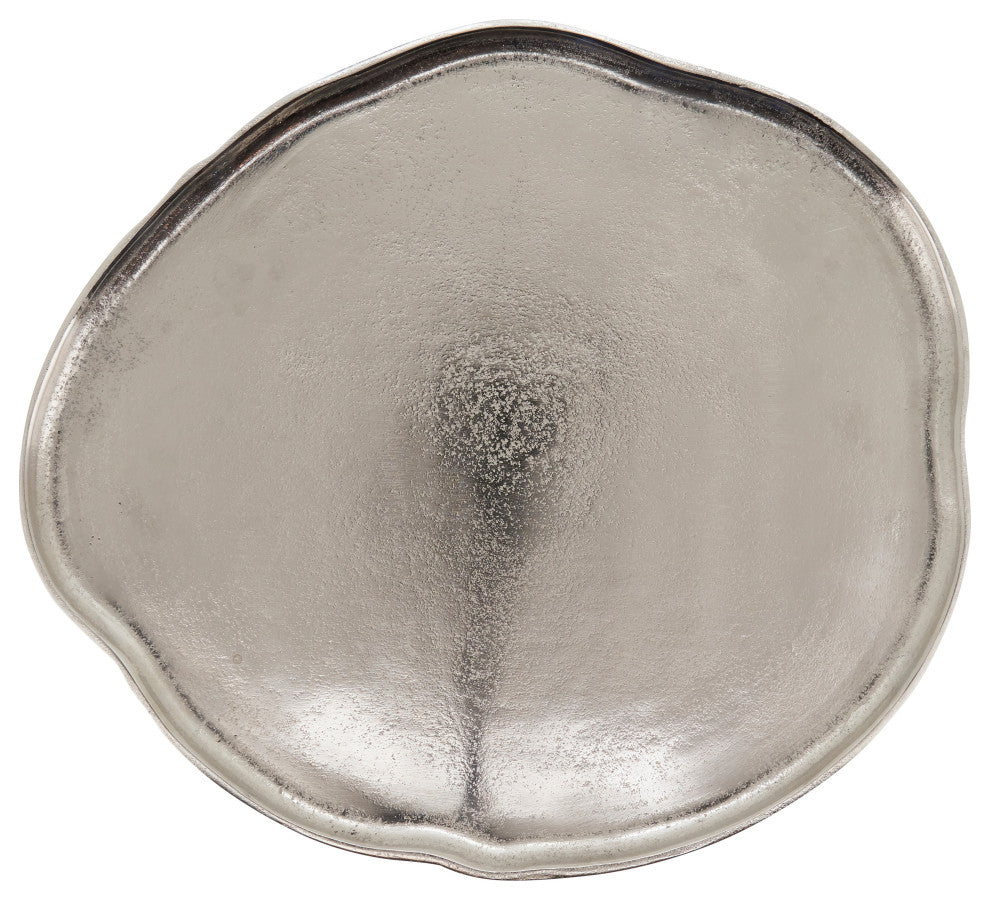 Charger Plates With Organic Shape, Set of 4, Silver