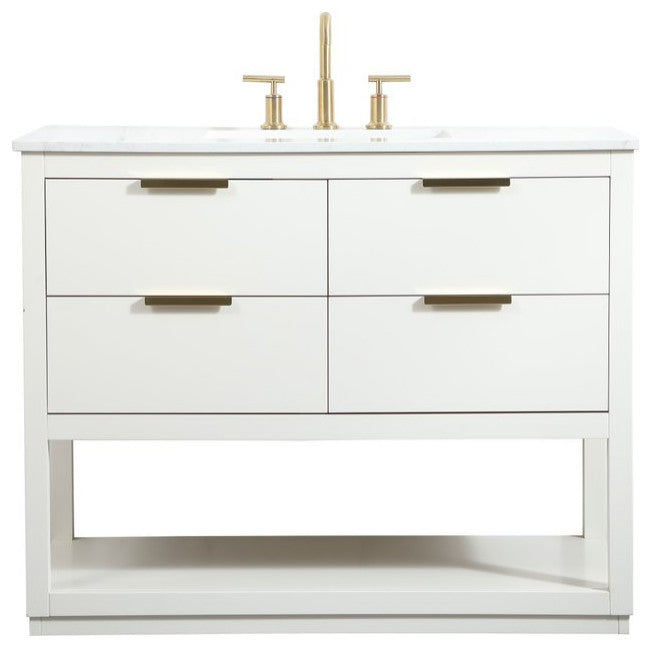 Louie 42" Single Bathroom Vanity, White