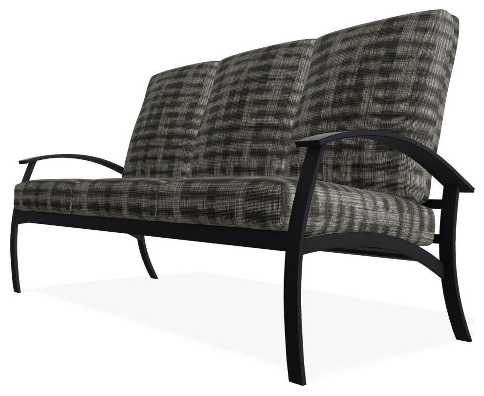Belle Isle Cushion 3-Seat Outdoor Sofa, Illusion Plaid Onyx/Black