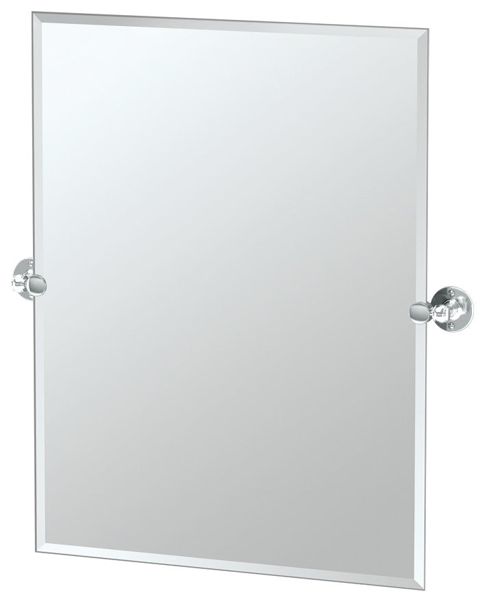 Cafe 31.5" Frameless Rectangle Mirror, Chrome