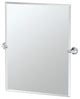 Cafe 31.5" Frameless Rectangle Mirror, Chrome
