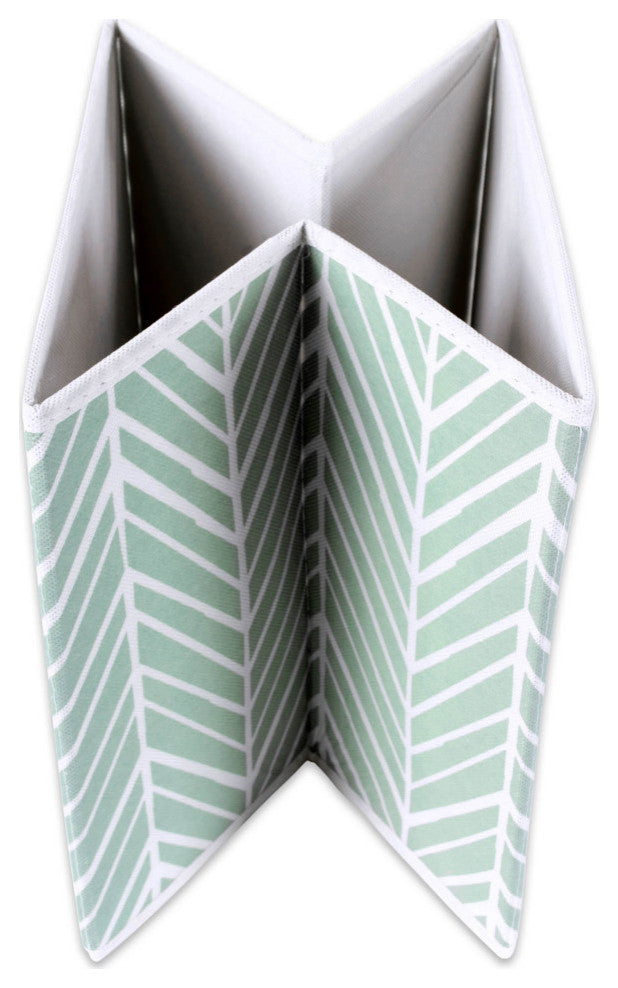 Nonwoven Polyester Cube Herringbone Mint Square 11"x11"x11", Set Of 2