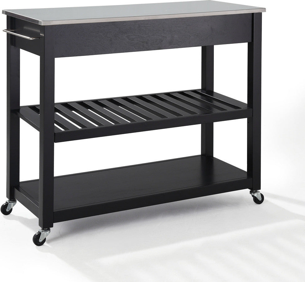 Stainless Steel Top Kitchen Cart, Island With Optional Stool Storage