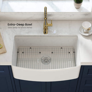 Pure 33" Curved Apron Front Farmhouse Kitchen Fireclay Sink