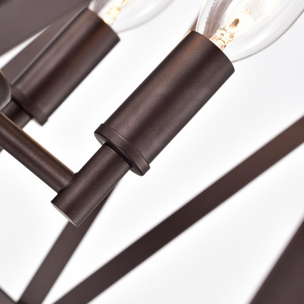 CHLOE Lighting IRONCLAD Industrial 4-Light Oil Rubbed Bronze Inverted Pendant