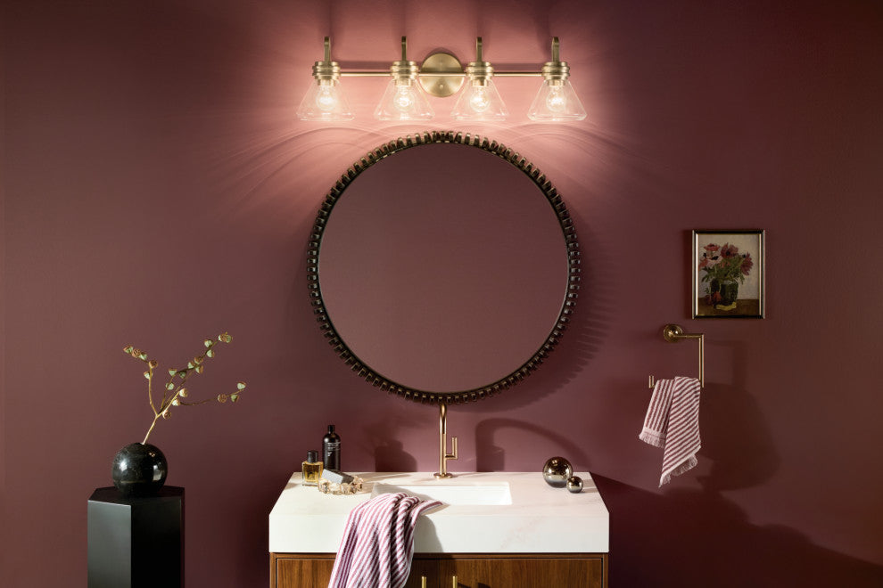 34" 4-Light Vanity Light With Clear Glass