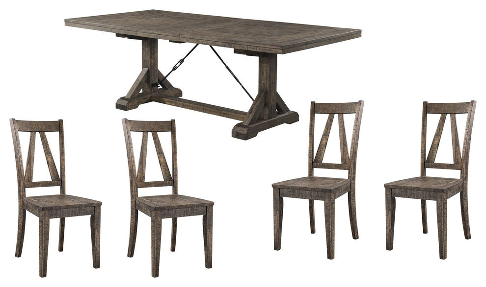 Flynn Dining Table With 4 Wooden Side Chairs