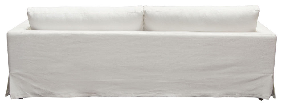 Savannah Slip-Cover Sofa in White Natural Linen by Diamond Sofa