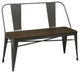Heavy Duty Dining Bench Metal, Wood Top, Gunmental