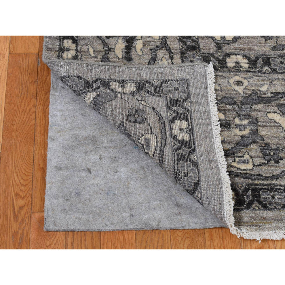 Gray Natural Colors Peshawar With Mahal Design Wool Hand Knotted Rug 9'1"x12'6"