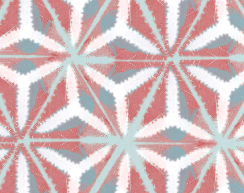Water Mosaic, Geometric Print Hand Towel, Coral