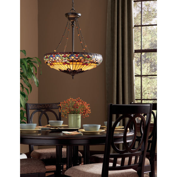 Quoizel TF1781VB Four Light Pendant Belle Fleur Vintage Bronze