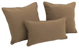 Double-Corded Solid Twill Throw Pillows With Inserts, 3-Piece Set, Toffee