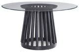 Mateo Dining Table - Glass Top - Ceruse Black
