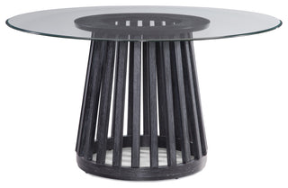 Mateo Dining Table - Glass Top - Ceruse Black