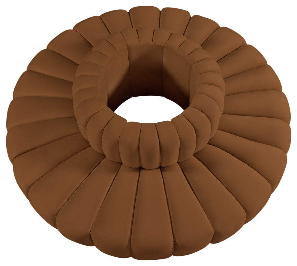 Arc Upholstered Outward Curved Modular Sectional, Saddle, 8-Piece: Reverse Corner (8), Velvet