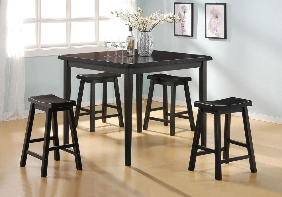 Gaucho 5-Piece Pack Counter Height Set, Black