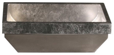 Kosta Luxe Glass Sink, Silver Leaf