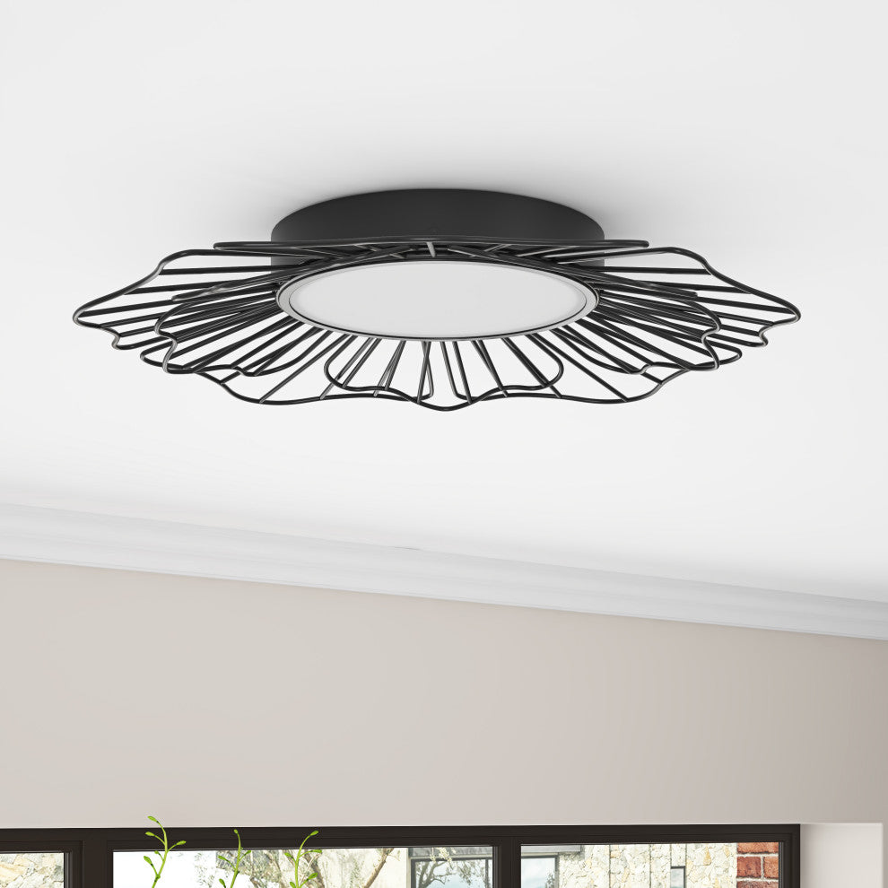 24-Inch Modern 1-Light Dimmable LED Flush Mount Ceiling Lamp