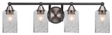 Paramount 4-Light Bath Bar, Matte Black & Brushed Nickel, 4" Smoke Bubble Glass