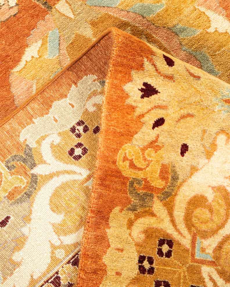 Eclectic, One-of-a-Kind Hand-Knotted Area Rug Brown, 10'2"x15'10"