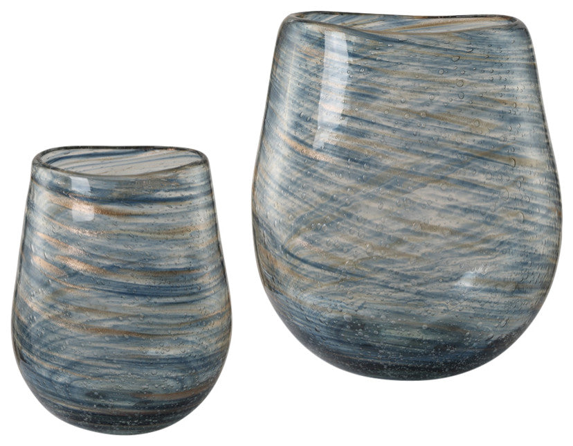 Uttermost - 18158 - Vases, S/2 - Aurora - Blue And Gold