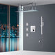 Voghera 20"x40" Chrome Rainfall Shower System and 3 Jetted Body Sprays, Led