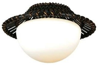 Fanimation Light Kit, Antique Bamboo, White Glass - LK112A