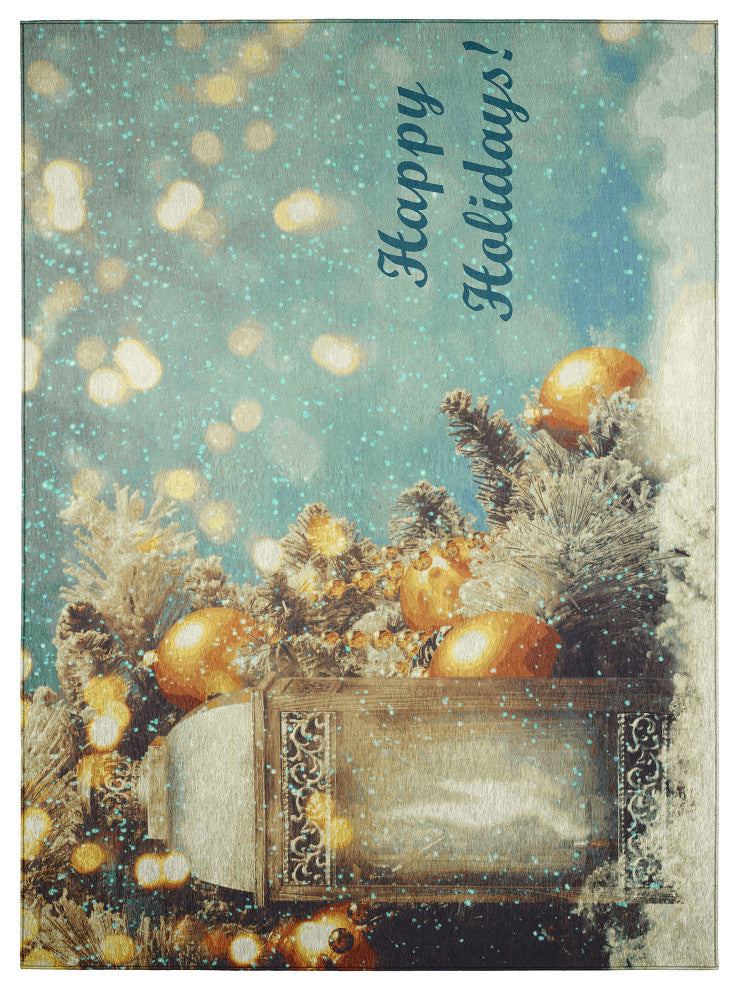Indoor/Outdoor Wonderland WN3 Skydust Machine Washable 5' x 7'6" Rug