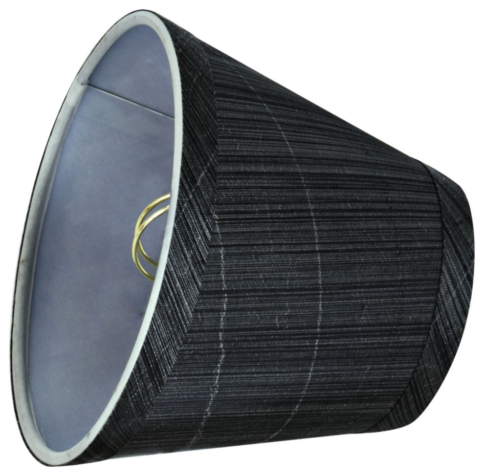 32061-6 Small Hardback Empire Chandelier Clip On Lamp Shade Gray&Black 3"x5"x4"