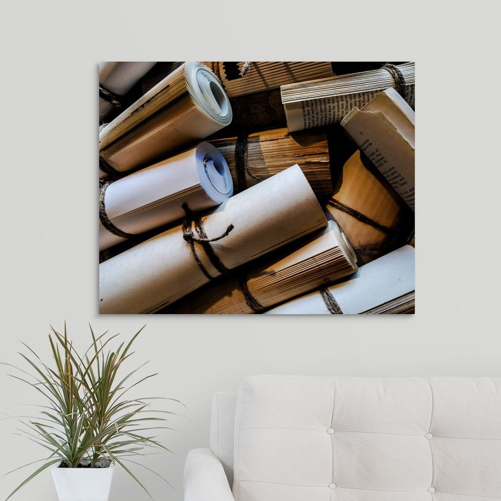 "Rolled Books" Wrapped Canvas Art Print, 30"x24"x1.5"