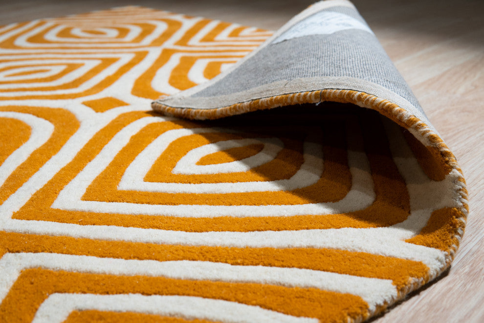 Rust Transitional Modern Modern Stripes Area Rug