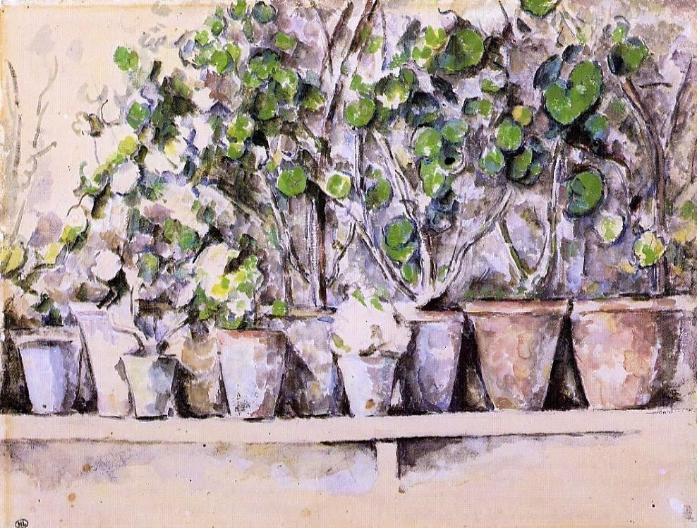Paul Cezanne Flowerpots, Gallery Wrapped Canvas Print, 21"x28"